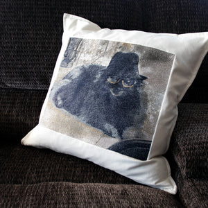 Custom Embroidered Pillow Portrait